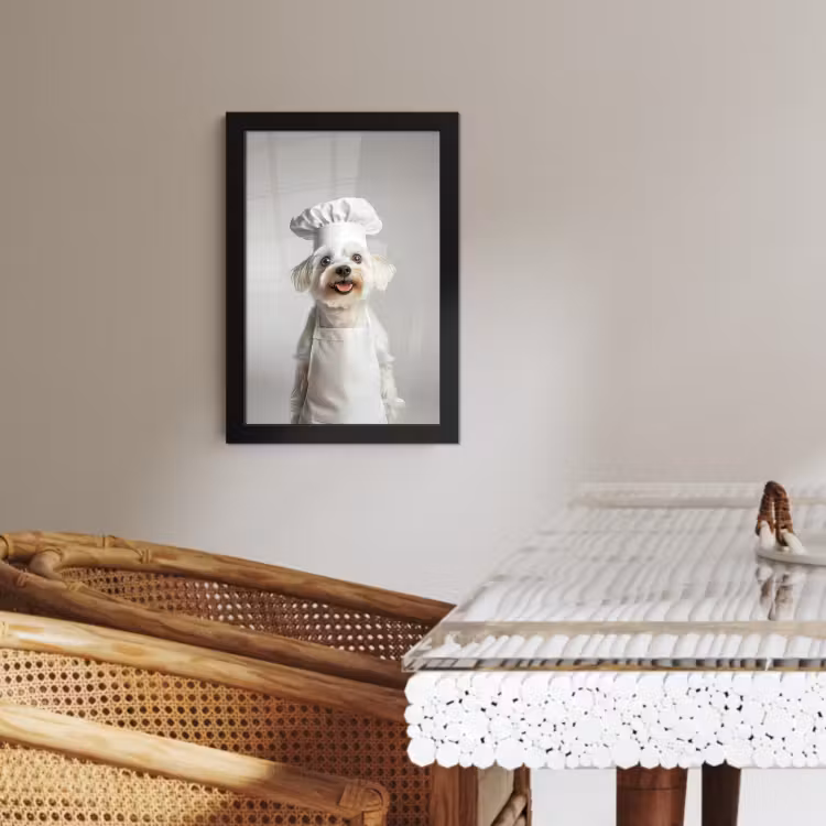 Cuadros enmarcados - Perro - Blanco - Cocinero — 3