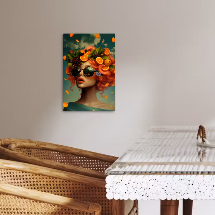 Lienzos decorativos - Mujer - Naranja - Bayas - Anaranjado — 4