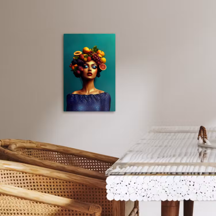 Lienzos decorativos - Mujer - Tocada - Tropical - Fruta - Uvas — 3