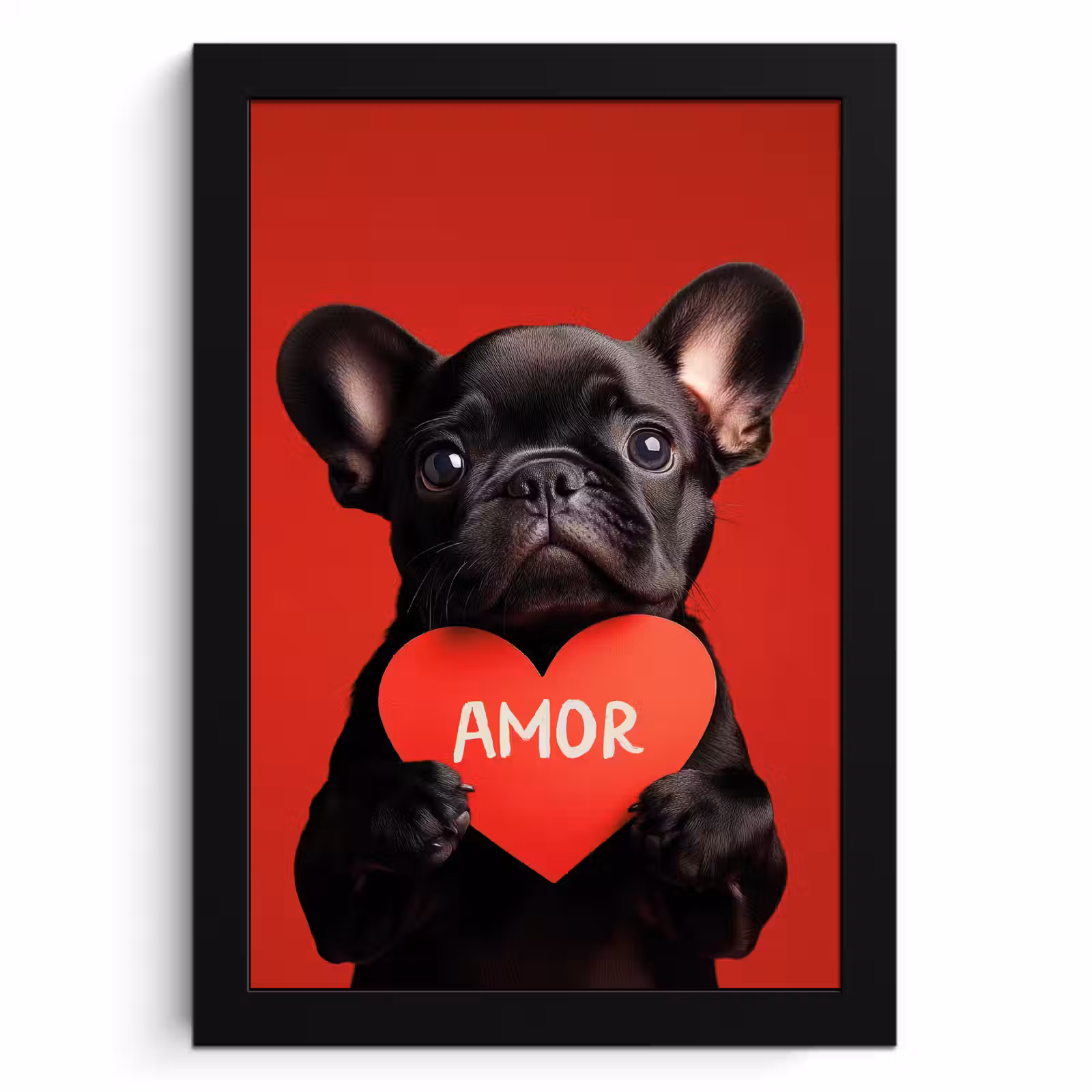 Cuadros enmarcados - Amor - Perro - Corazón - Rojo — 1