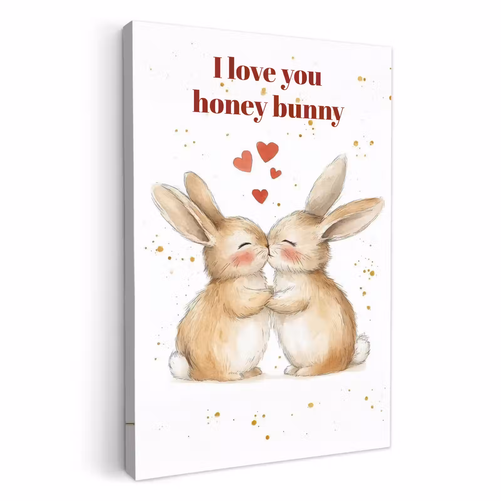 Lienzos decorativos - Amor - Rojo - Conejo — 1