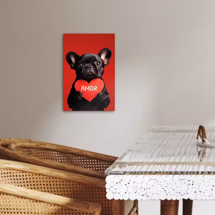 Lienzos decorativos - Amor - Perro - Corazón - Rojo — 2
