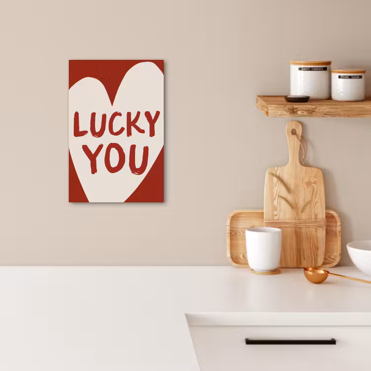 Lienzos decorativos - Lucky - Corazón - Rojo — 2