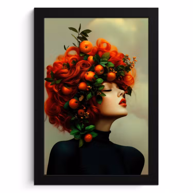 Cuadros enmarcados - Mujer - Manzanas - Rojo - Hojas — 1