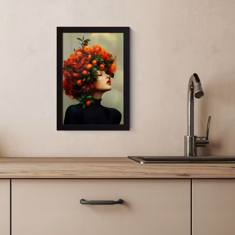 Cuadros enmarcados - Mujer - Manzanas - Rojo - Hojas — 4