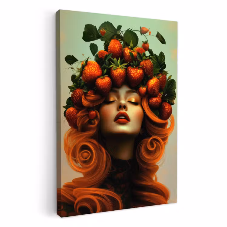 Lienzos decorativos - Mujer - Fresas - Corona — 3