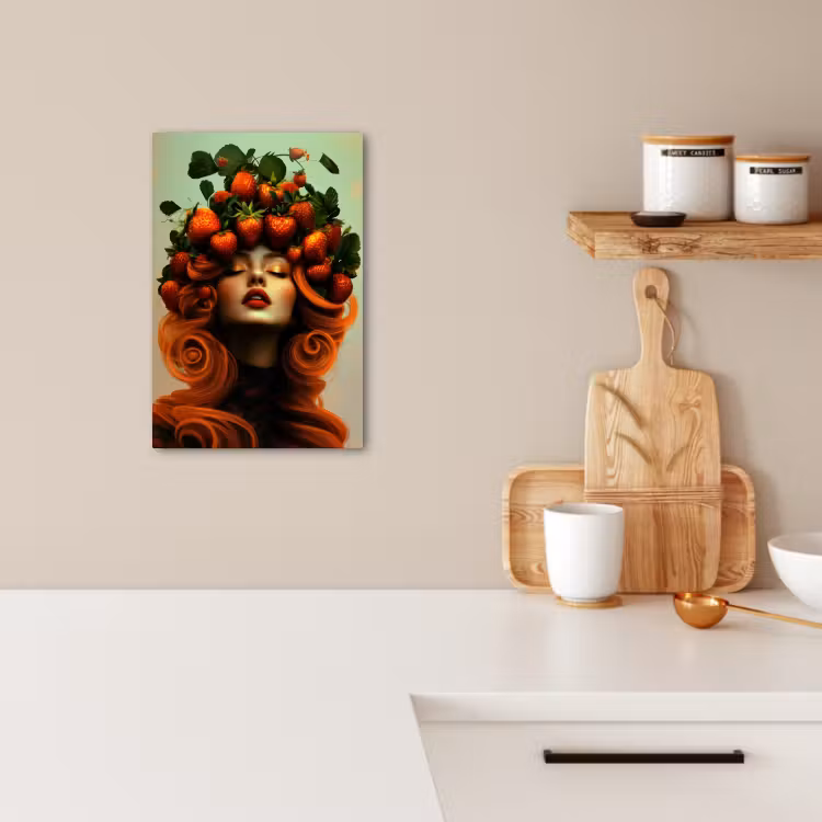 Lienzos decorativos - Mujer - Fresas - Corona — 4