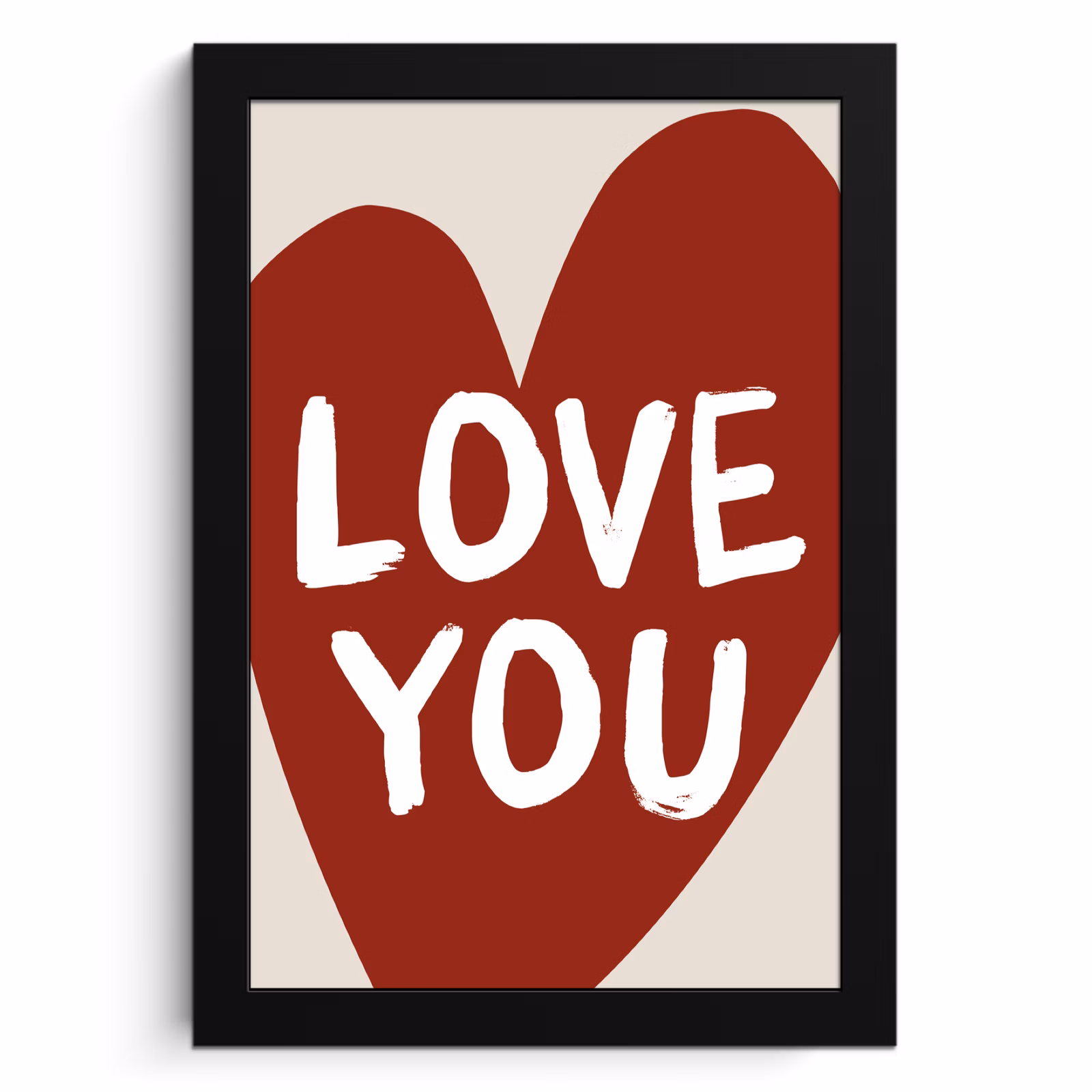 Cuadros enmarcados - Loveyou - Corazón - Rojo — 1