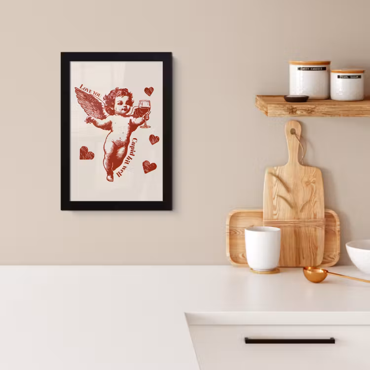 Cuadros enmarcados - Cupido - Corazones - Rojo - Clásico — 2