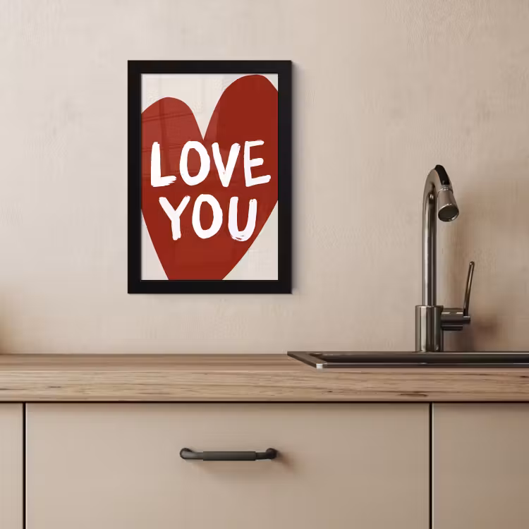 Cuadros enmarcados - Loveyou - Corazón - Rojo — 3