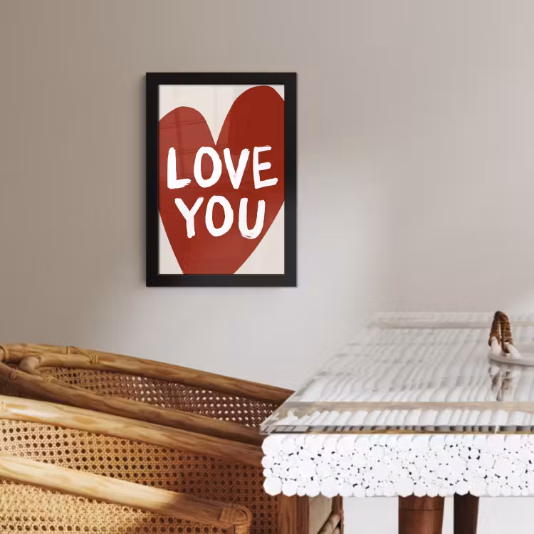 Cuadros enmarcados - Loveyou - Corazón - Rojo — 4