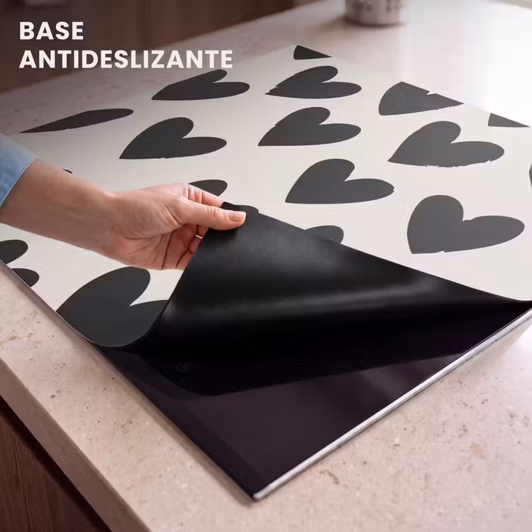 Protector de inducción - Corazones - Negro - Beige — 6