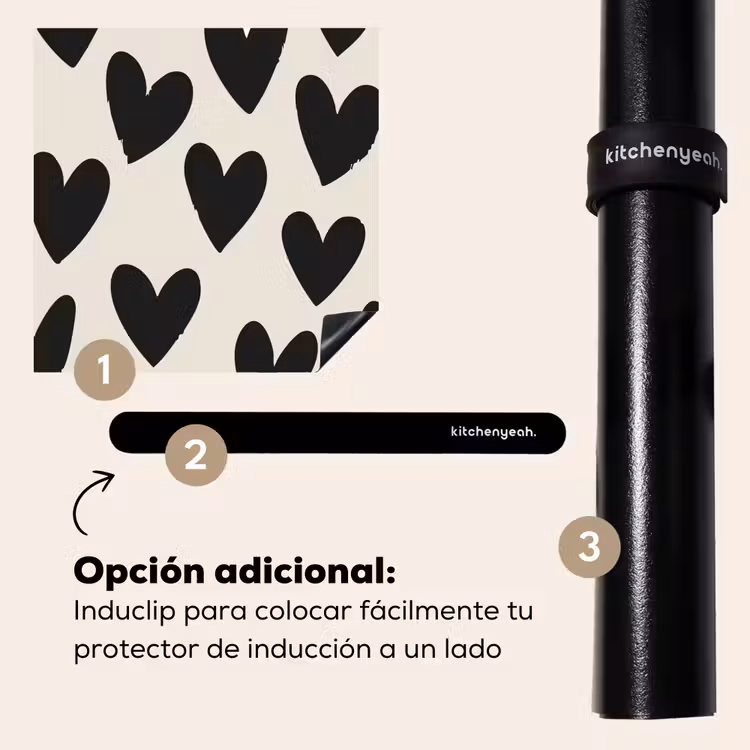 Protector de inducción - Corazones - Negro - Beige — 8