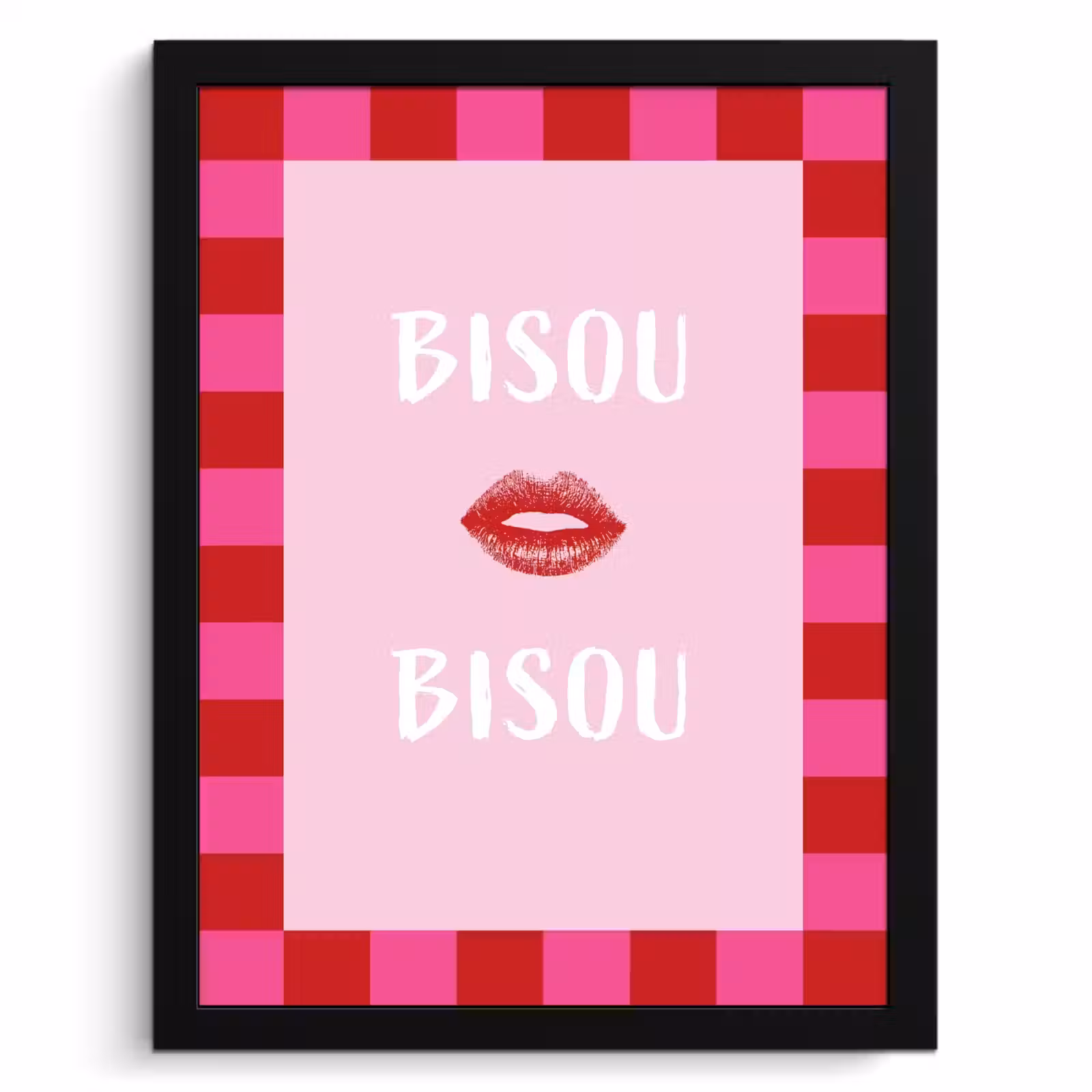 Cuadros enmarcados - Beso - Rosa - Francés - San Valentín — 1
