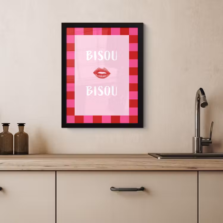 Cuadros enmarcados - Beso - Rosa - Francés - San Valentín — 3