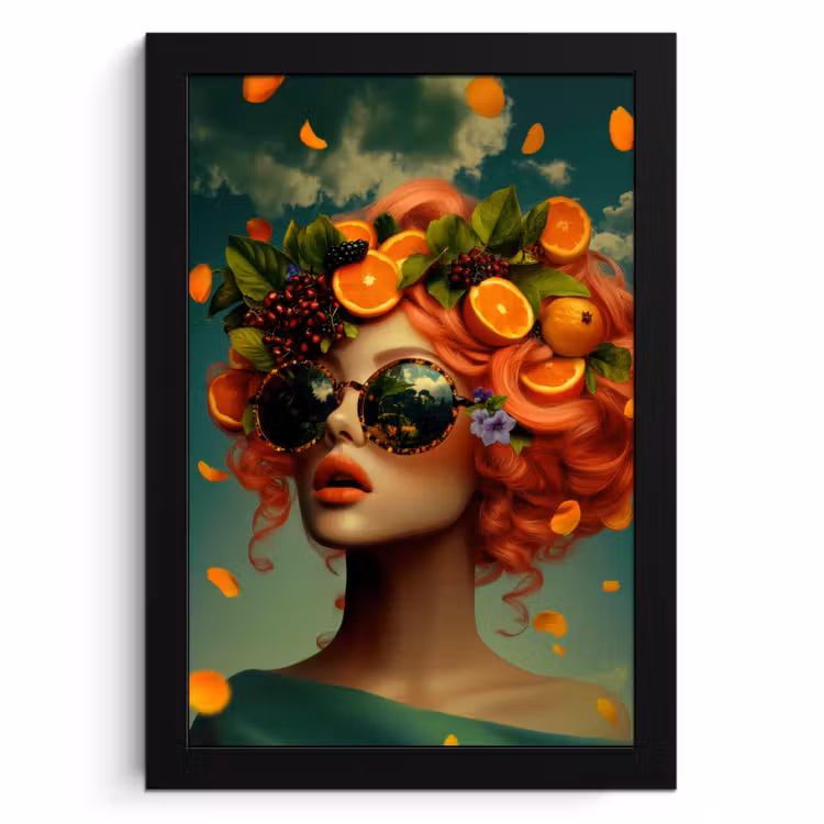 Cuadros enmarcados - Mujer - Naranja - Bayas - Anaranjado — 1
