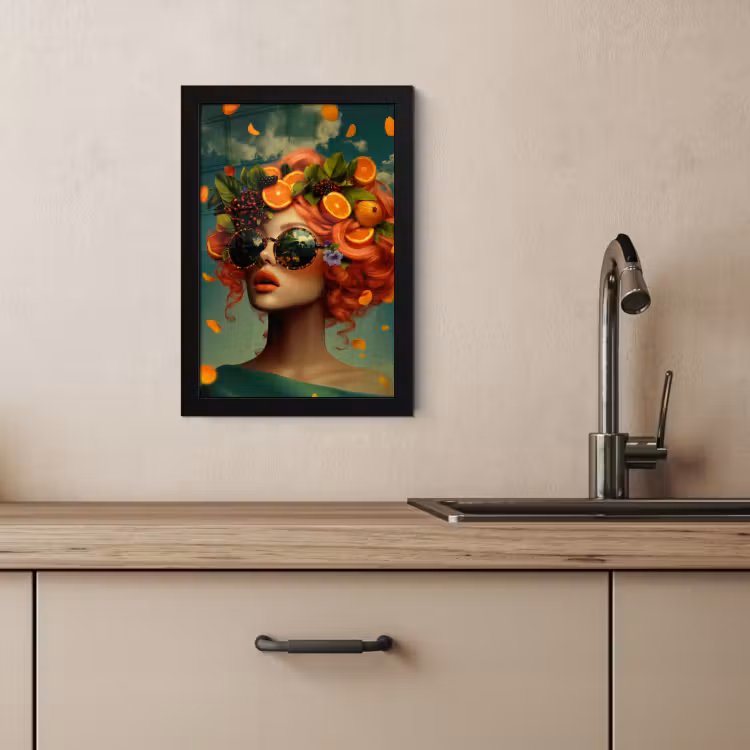Cuadros enmarcados - Mujer - Naranja - Bayas - Anaranjado — 3