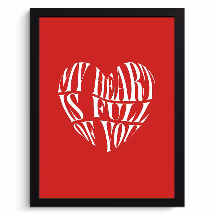Cuadros enmarcados - Rojo - Corazón - Texto - San Valentín — 1