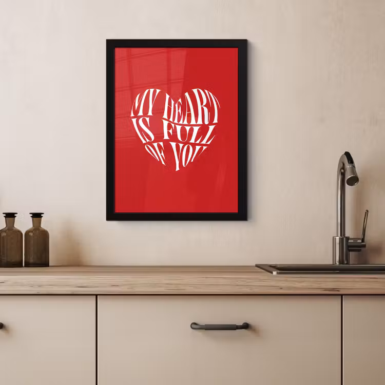 Cuadros enmarcados - Rojo - Corazón - Texto - San Valentín — 3