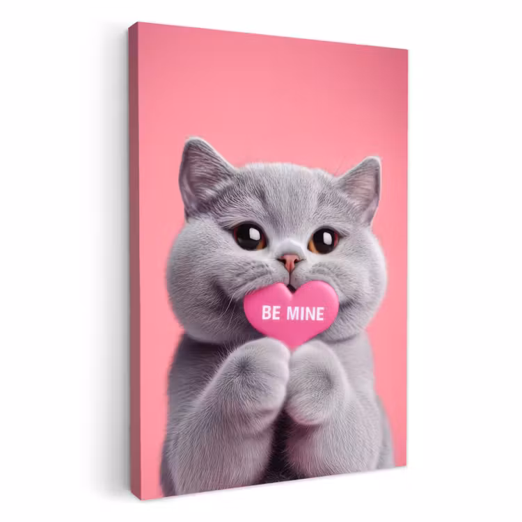 Lienzos decorativos - Gato - San Valentín - Rosa - Amor — 1