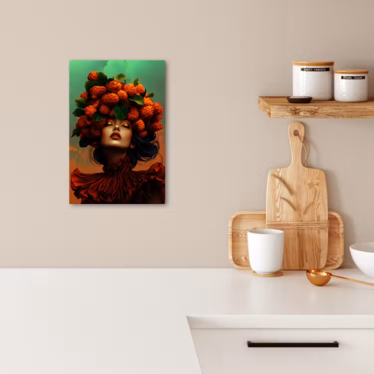 Lienzos decorativos - Mujer - Frambuesas - Hojas — 3