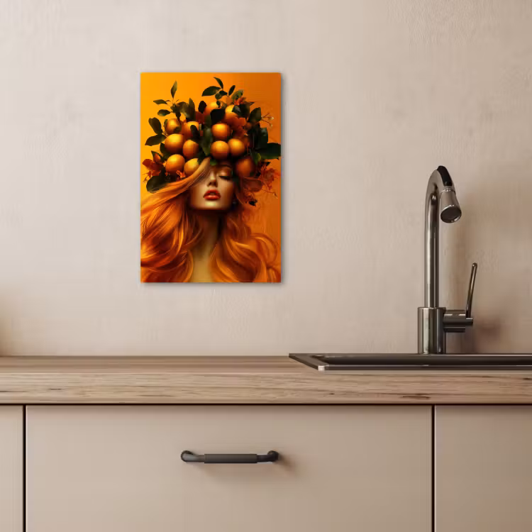 Lienzos decorativos - Mujer - Limones - Flor - Amarillo — 1