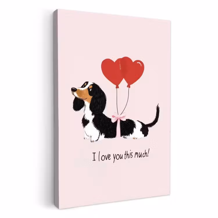 Lienzos decorativos - Perro - Teckel - San Valentín - Amor — 1