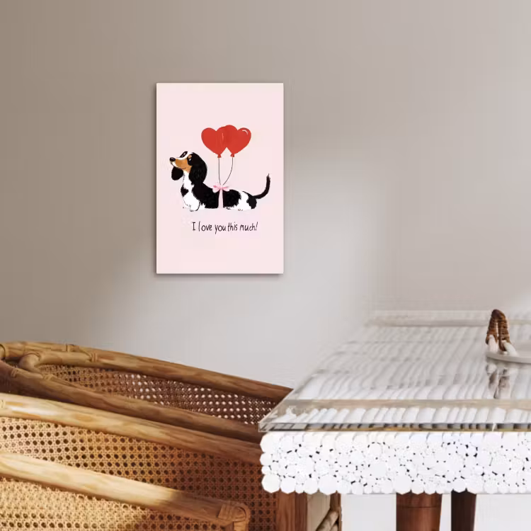 Lienzos decorativos - Perro - Teckel - San Valentín - Amor — 2