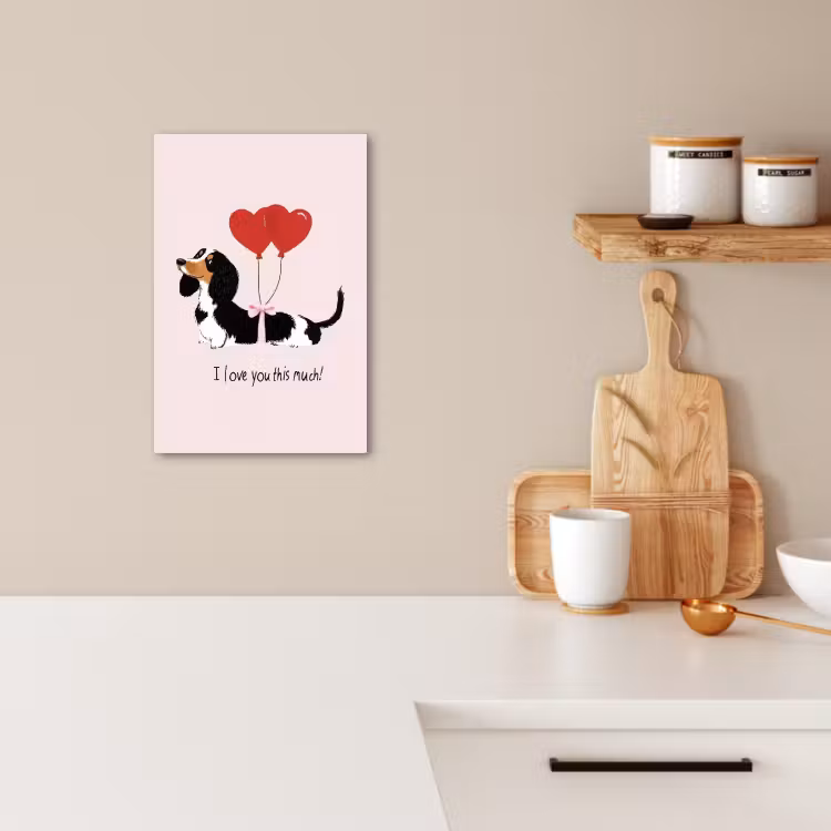 Lienzos decorativos - Perro - Teckel - San Valentín - Amor — 3