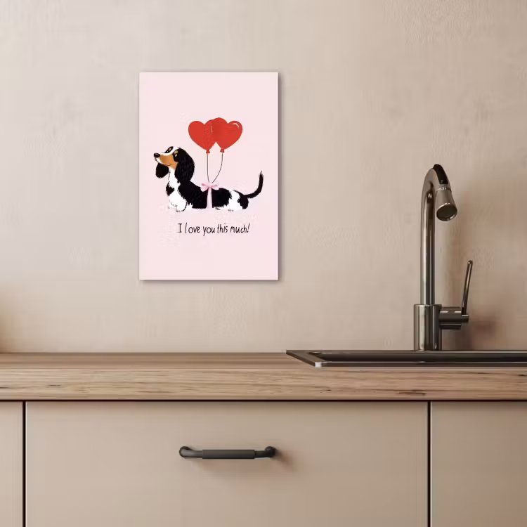 Lienzos decorativos - Perro - Teckel - San Valentín - Amor — 4