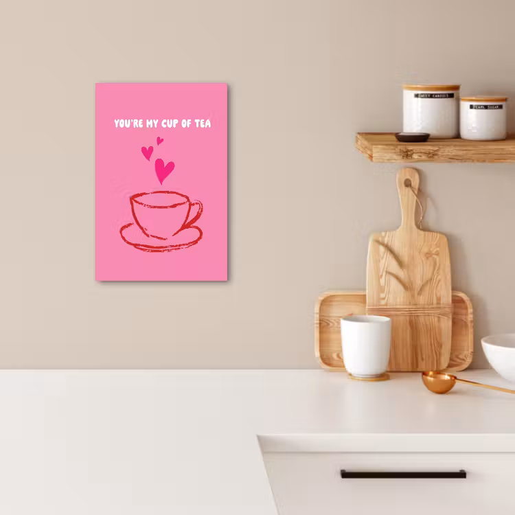 Lienzos decorativos - Té - Rosa - San Valentín - Texto — 2