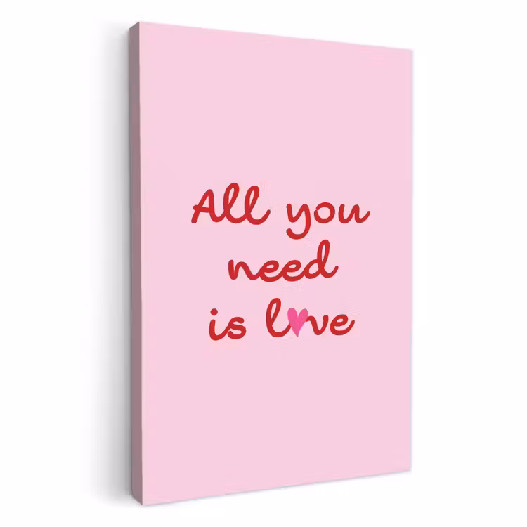 Lienzos decorativos - Texto - Rosa - Amor - Corazón — 3