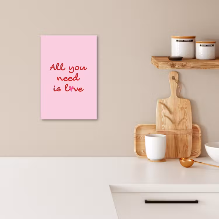 Lienzos decorativos - Texto - Rosa - Amor - Corazón — 4