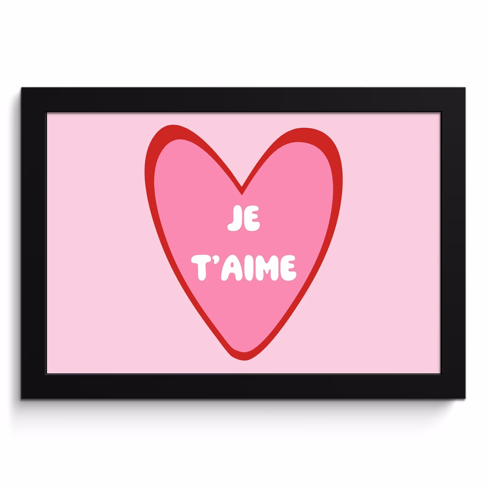 Cuadros enmarcados - Corazón - Francés - San Valentín - Rosa — 1