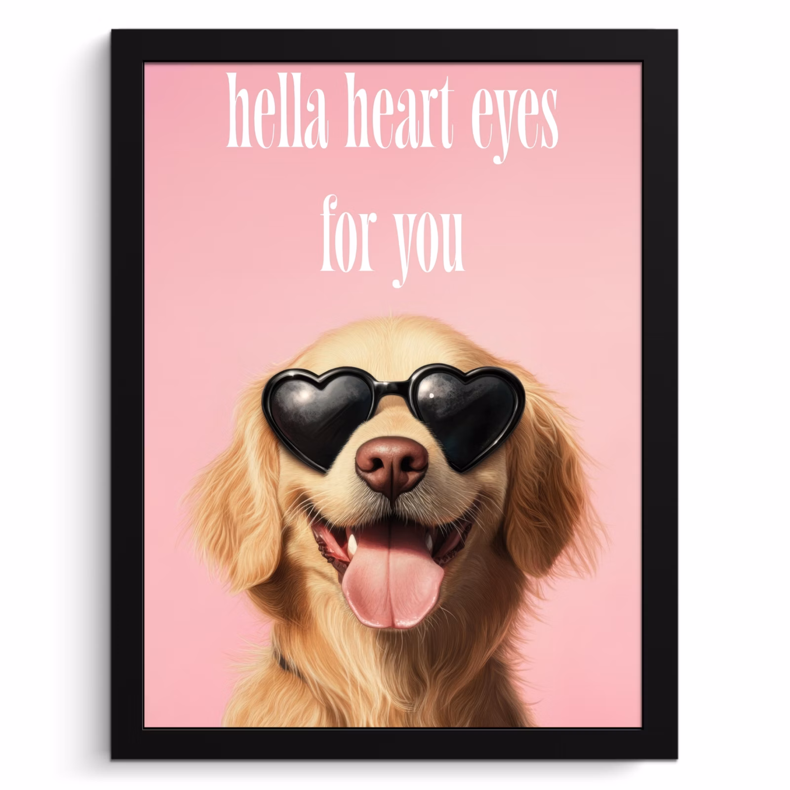 Cuadros enmarcados - Gafas de sol - Corazones - Perro - San Valentín — 1