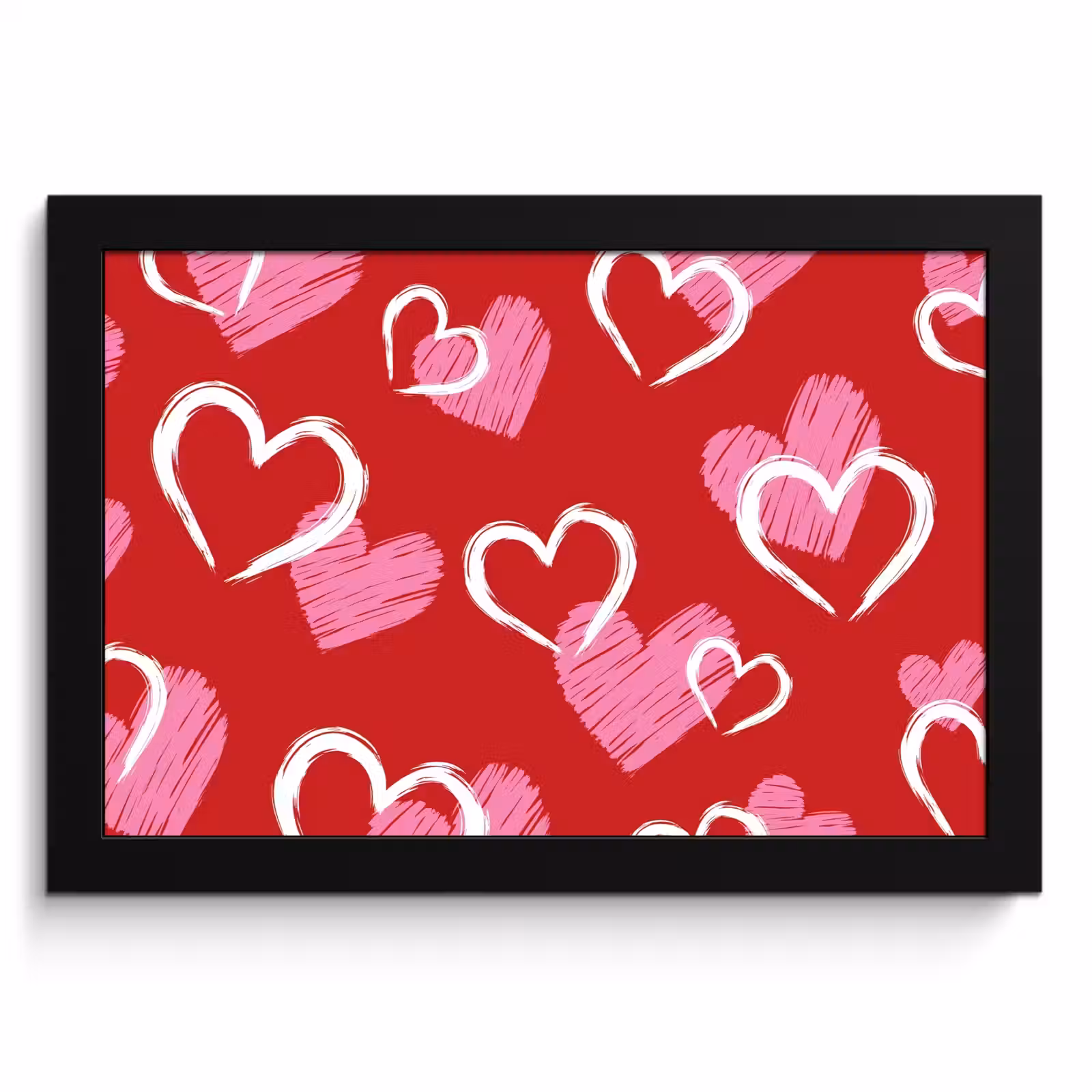 Cuadros enmarcados - Patrón - Corazones - Rosa - San Valentín — 1