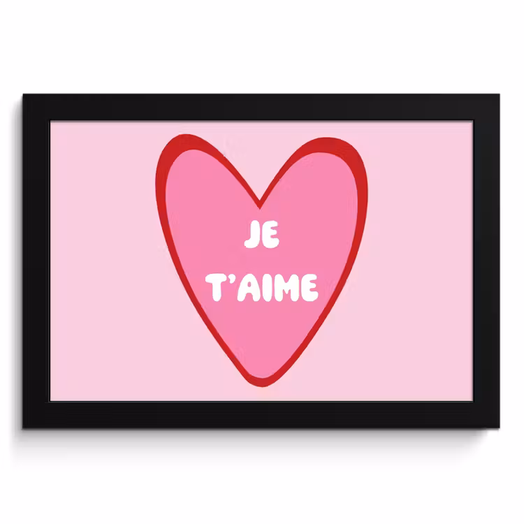 Cuadros enmarcados - Corazón - Francés - San Valentín - Rosa — 1