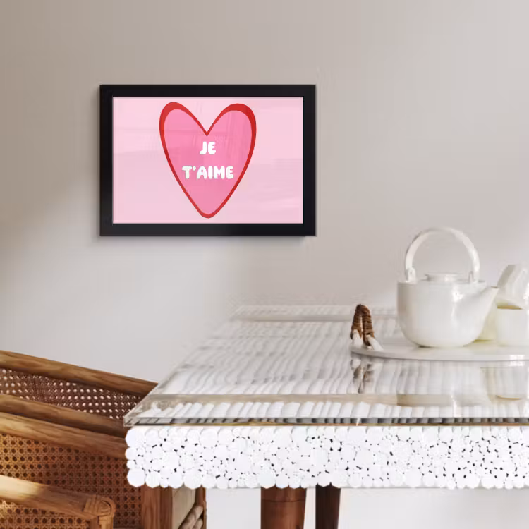 Cuadros enmarcados - Corazón - Francés - San Valentín - Rosa — 3