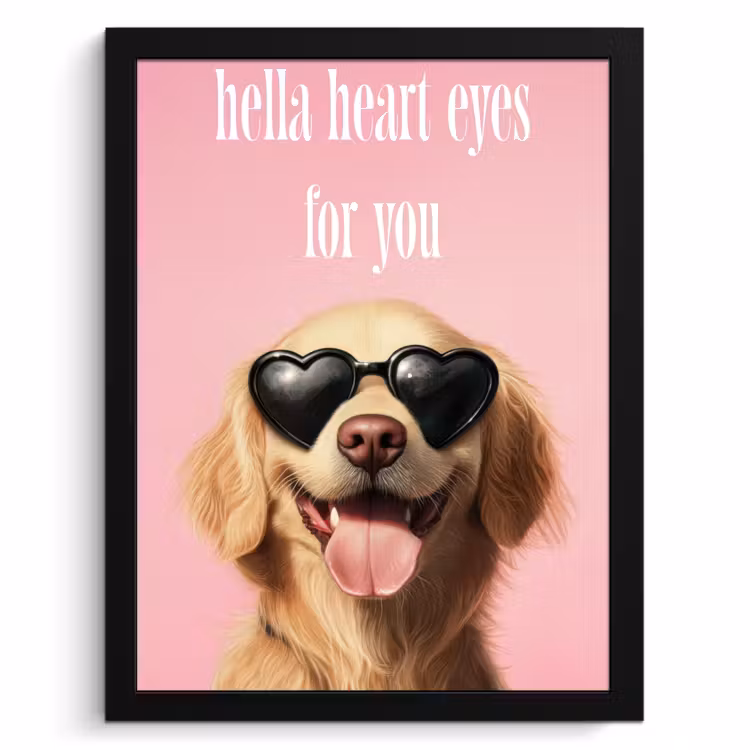 Cuadros enmarcados - Gafas de sol - Corazones - Perro - San Valentín — 1