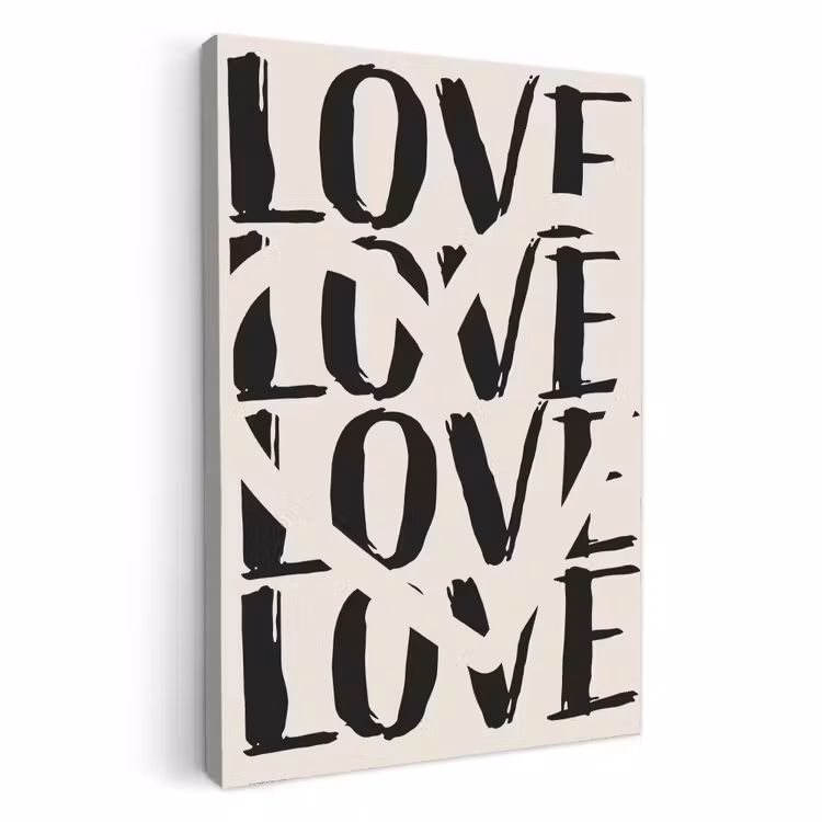 Lienzos decorativos - Amor - Corazón - Beige — 1
