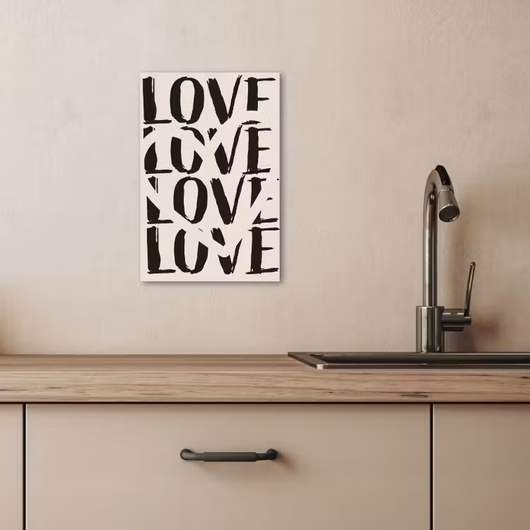 Lienzos decorativos - Amor - Corazón - Beige — 3