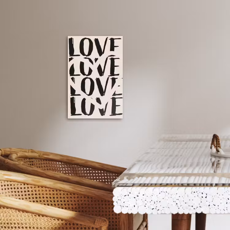 Lienzos decorativos - Amor - Corazón - Beige — 4