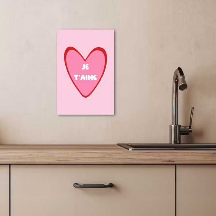 Lienzos decorativos - Corazón - Francés - San Valentín - Rosa — 2