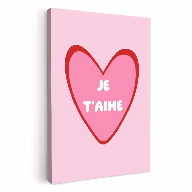 Lienzos decorativos - Corazón - Francés - San Valentín - Rosa — 3