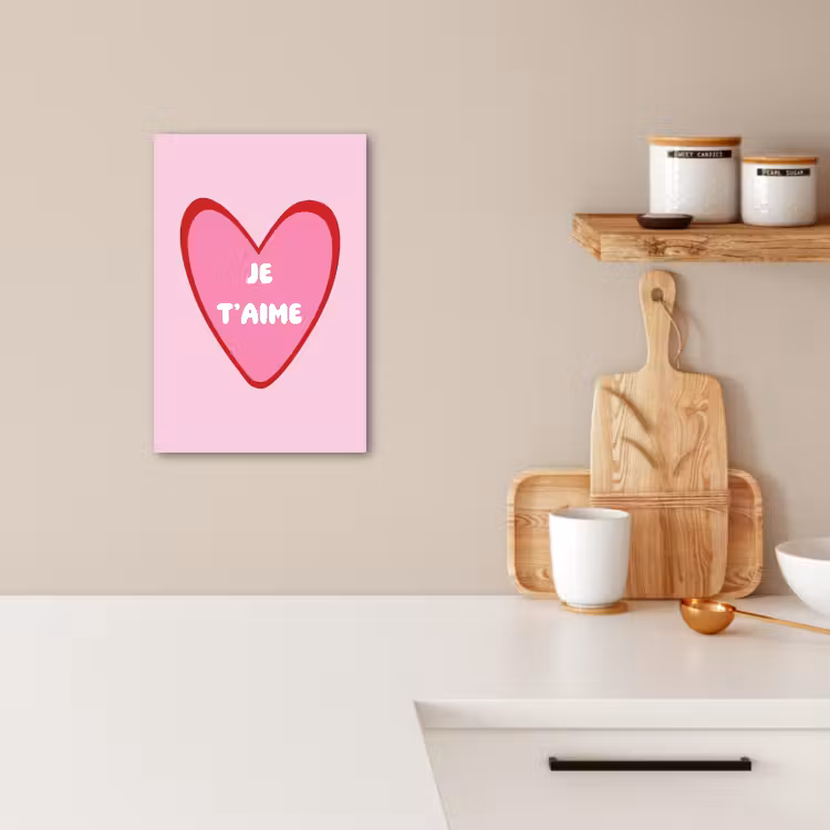 Lienzos decorativos - Corazón - Francés - San Valentín - Rosa — 4