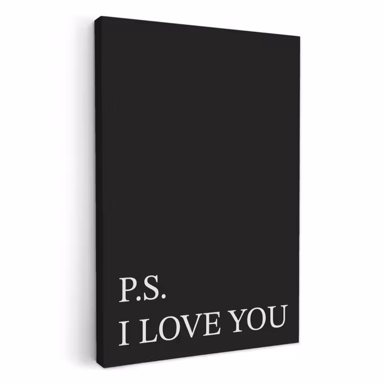 Lienzos decorativos - Negro - Minimalista - San Valentín — 1