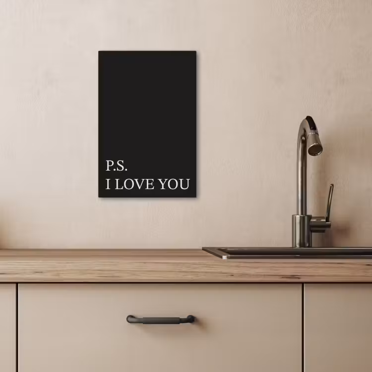 Lienzos decorativos - Negro - Minimalista - San Valentín — 2