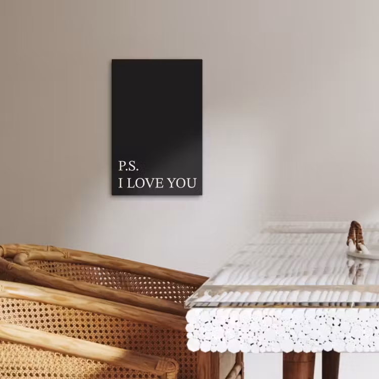 Lienzos decorativos - Negro - Minimalista - San Valentín — 4
