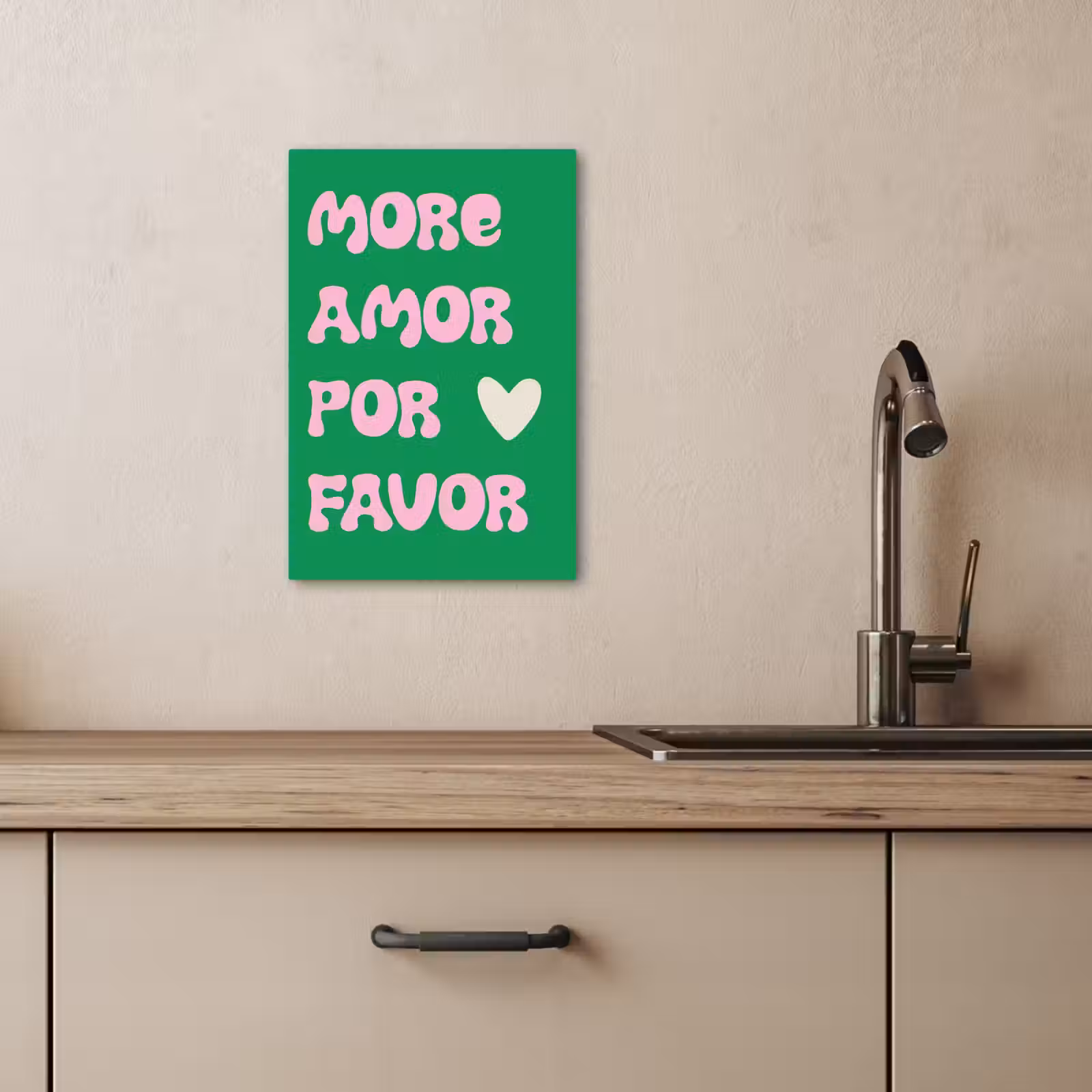 Lienzos decorativos - Amor - San Valentín - Verde - Texto — 1