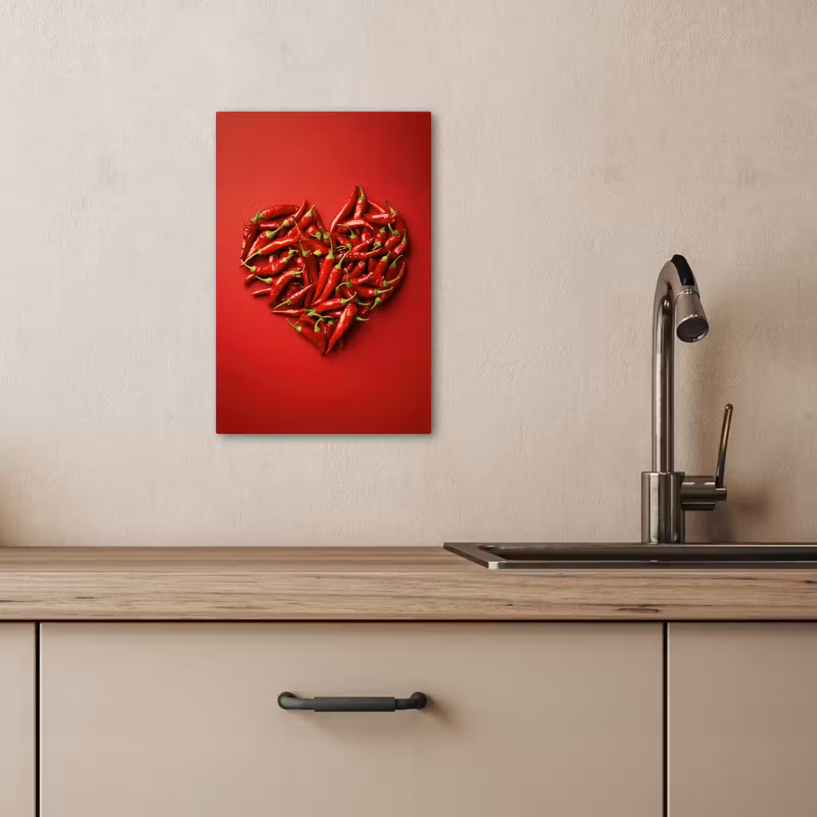 KitchenYeah - Cocina - Lienzo - Pimientos - Rojos - Corazón — 1